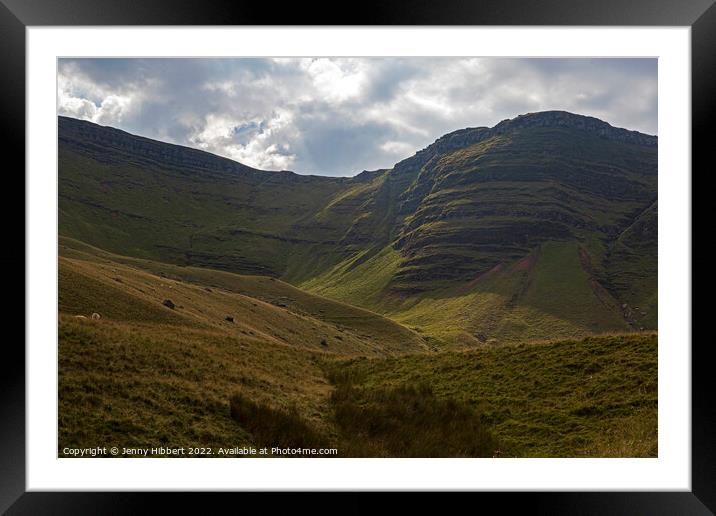 Llyn Y Fan Fawr mountain range South Wales Framed Mounted Print by Jenny Hibbert