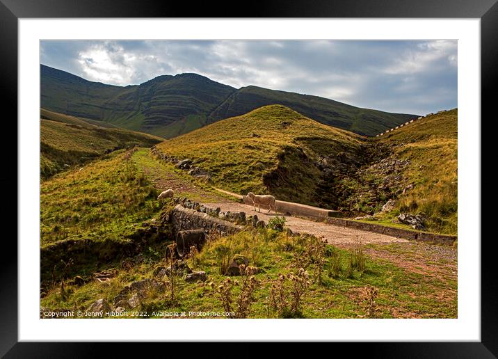 Pathway up to Llyn Y Fan Fawr in Powys Wales Framed Mounted Print by Jenny Hibbert
