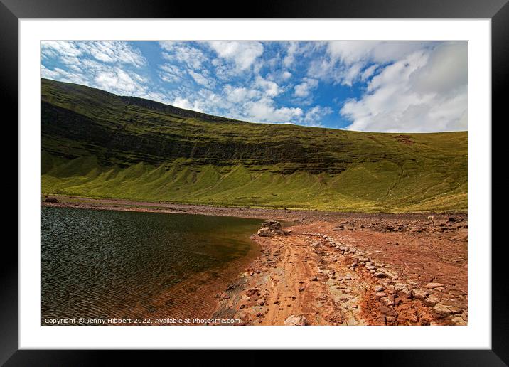 Drought conditions at Llyn Y Fan Fawr South Wales Framed Mounted Print by Jenny Hibbert