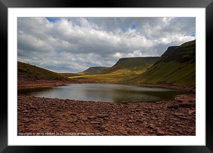 Drought conditions at Llyn Y Fan Fawr Brecon Beacons Framed Mounted Print by Jenny Hibbert