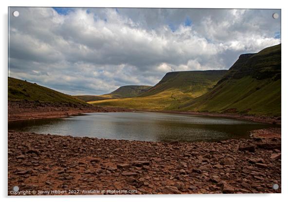 Drought conditions at Llyn Y Fan Fawr Brecon Beacons Acrylic by Jenny Hibbert