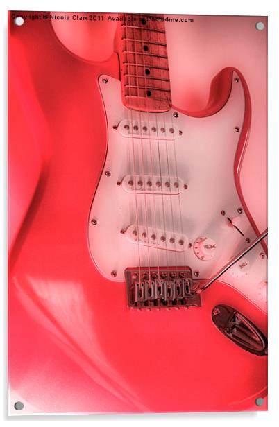 Red Electric Fender Acrylic by Nicola Clark