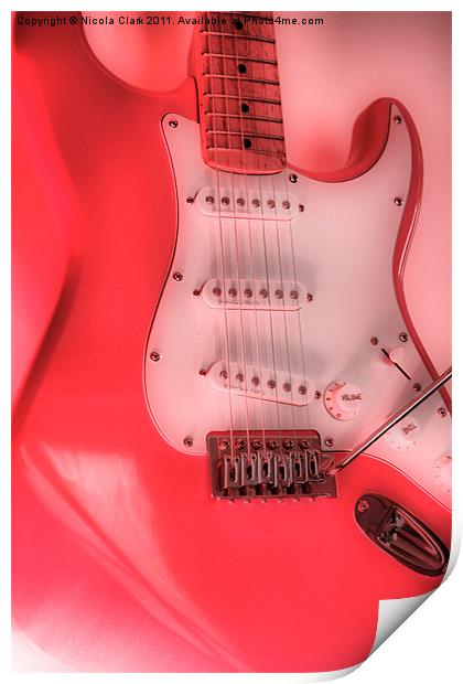 Red Electric Fender Print by Nicola Clark