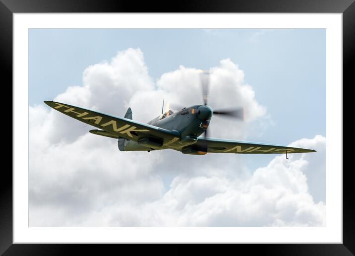 NHS Supermarine Spitfire Framed Mounted Print by J Biggadike