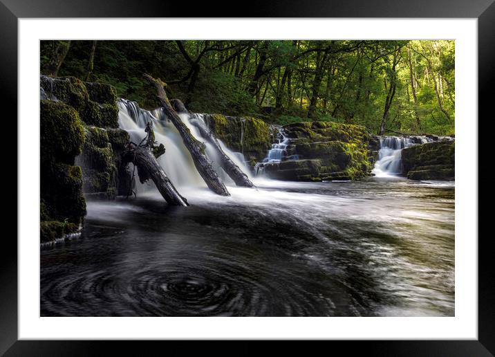Swirling water Framed Mounted Print by Leighton Collins