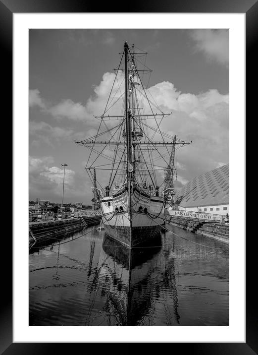 The  Sloop HMS Gannet  Framed Mounted Print by Rob Lucas