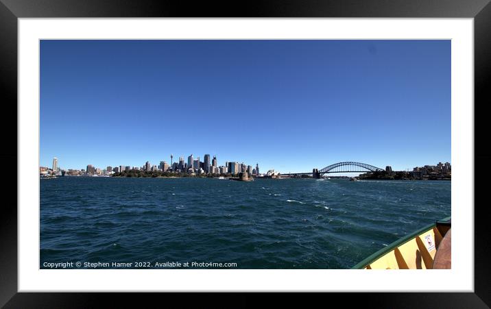 Sydneys Majestic Harbour A Panoramic View Framed Mounted Print by Stephen Hamer