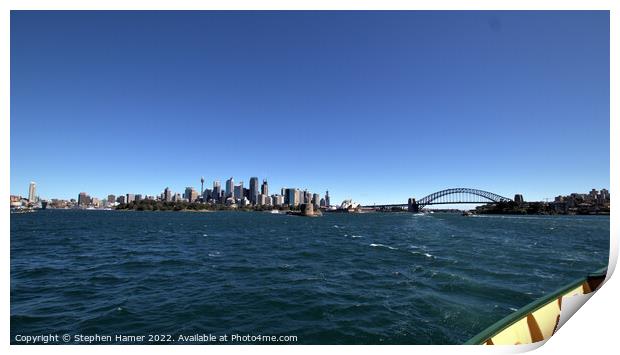 Sydneys Majestic Harbour A Panoramic View Print by Stephen Hamer