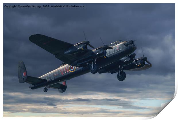 Lancaster Bomber In The Sky Print by rawshutterbug 