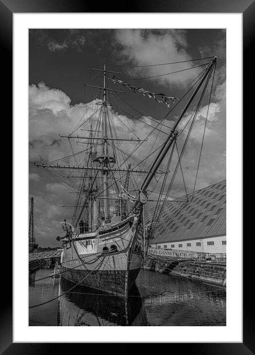 The  Sloop HMS Gannet  Framed Mounted Print by Rob Lucas
