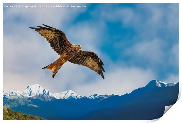 Red Kite Mountains Print by Stephen Pimm