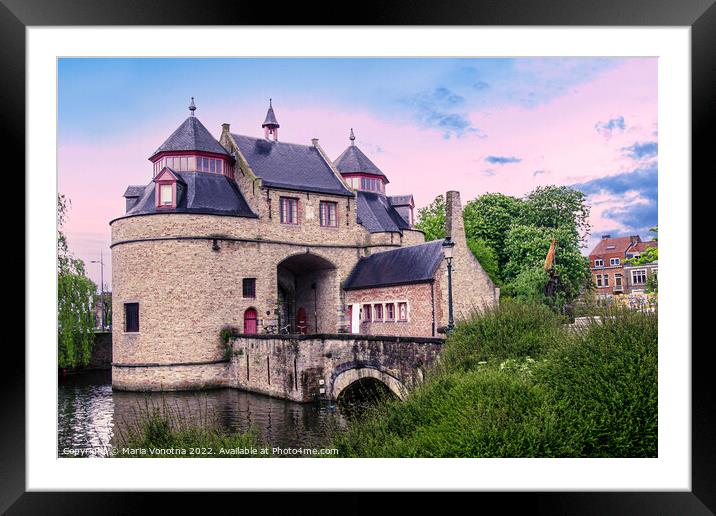 Historic city gate in Bruges Framed Mounted Print by Maria Vonotna