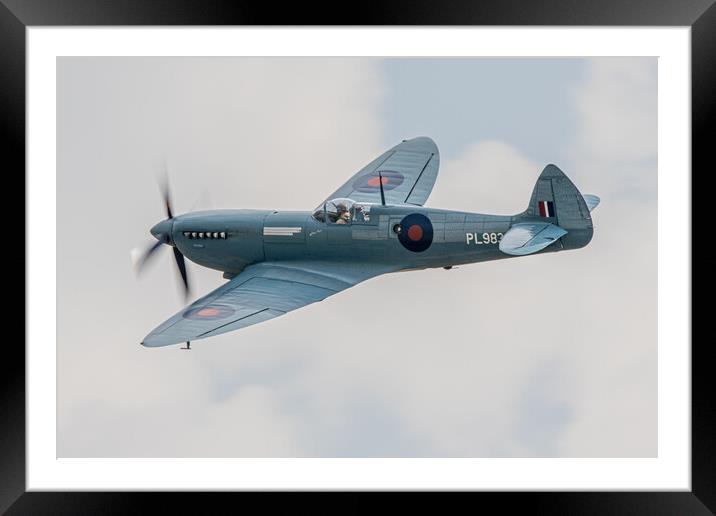 NHS Supermarine Spitfire Framed Mounted Print by J Biggadike