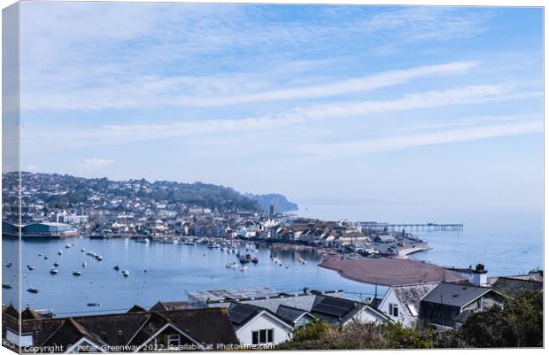 Teignmouth From Shaldon's Botanic Garden Canvas Print by Peter Greenway