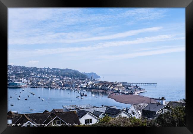 Teignmouth From Shaldon's Botanic Garden Framed Print by Peter Greenway