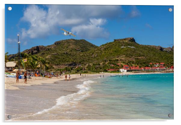 St Jean Beach - St. Barts Acrylic by Roger Green