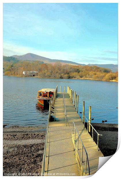 Derwent water, Cumbria. (portrait) Print by john hill