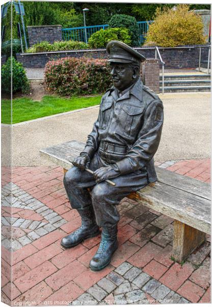 Captain Mainwaring Statue  Canvas Print by GJS Photography Artist