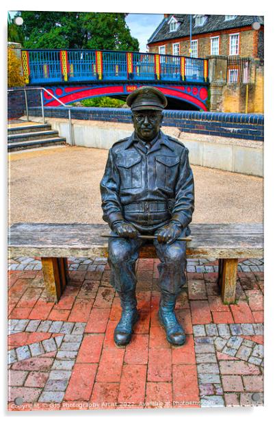 Arthur Lowe Statue Sitting at Thetford Acrylic by GJS Photography Artist