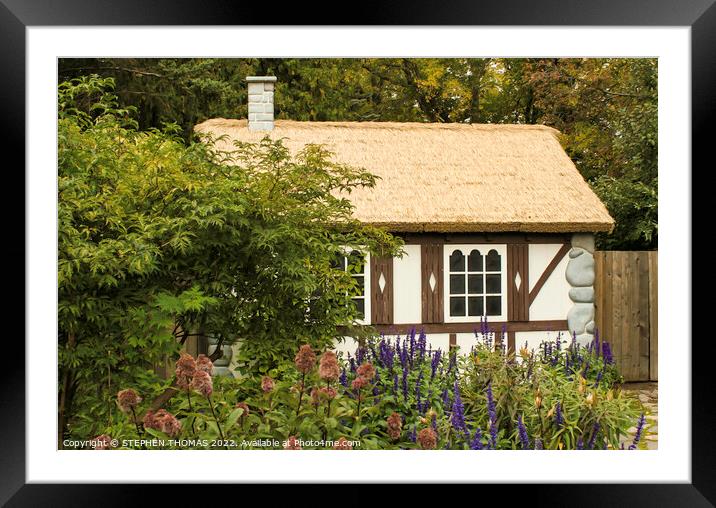 A Hut in a English Garden Framed Mounted Print by STEPHEN THOMAS