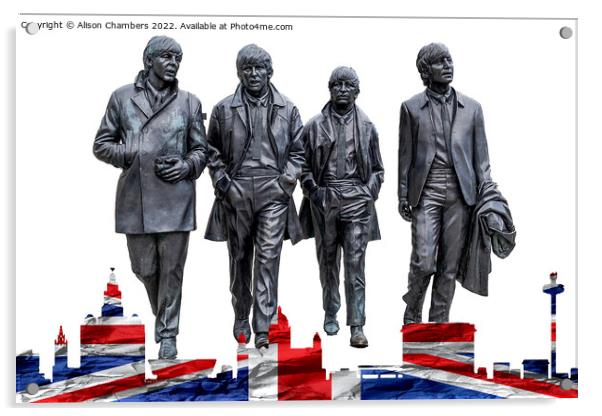 The Beatles Liverpool  Acrylic by Alison Chambers
