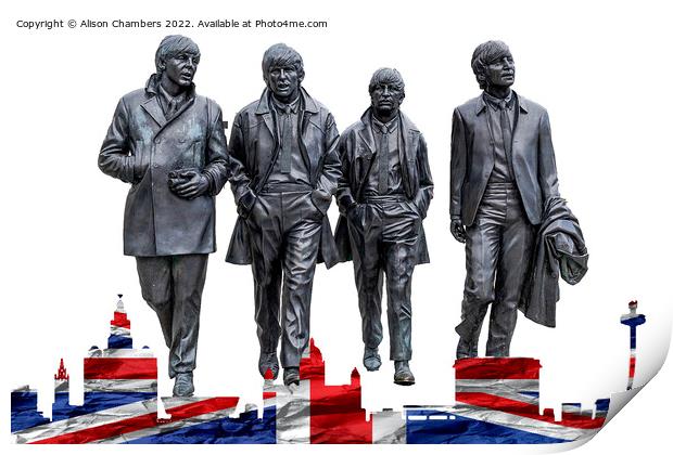 The Beatles Liverpool  Print by Alison Chambers