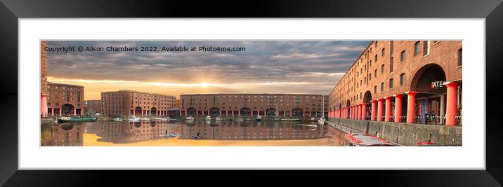 Liverpool Royal Albert Dock Panorama  Framed Mounted Print by Alison Chambers