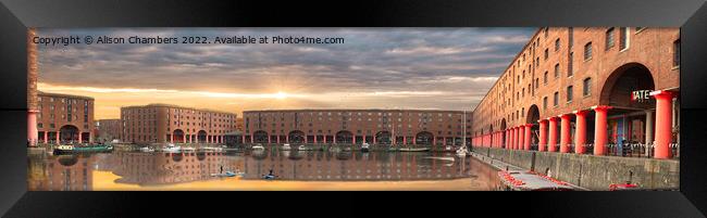 Liverpool Royal Albert Dock Panorama  Framed Print by Alison Chambers