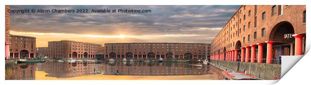 Liverpool Royal Albert Dock Panorama  Print by Alison Chambers