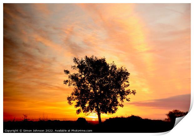 Cotswold sunrise Print by Simon Johnson