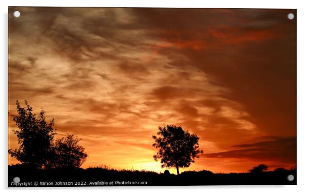 cotswold sunrise Acrylic by Simon Johnson