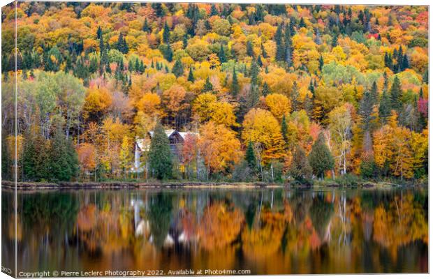 Cabin at the Lake in Autumn Canvas Print by Pierre Leclerc Photography