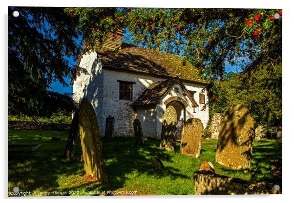 Capel Y Ffin chapel Powys Acrylic by Jenny Hibbert
