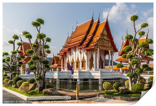 Wat Si Supharam buddhist temple Print by Kevin Hellon
