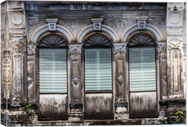 Sino Portuguese architecture windows Canvas Print by Kevin Hellon