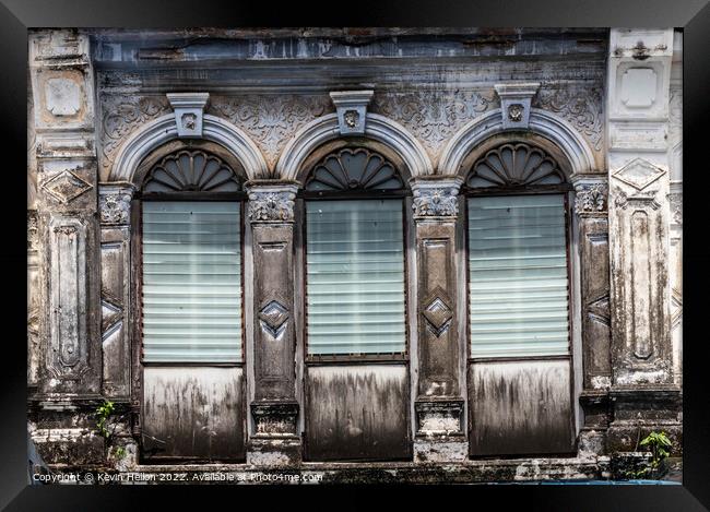 Sino Portuguese architecture windows Framed Print by Kevin Hellon