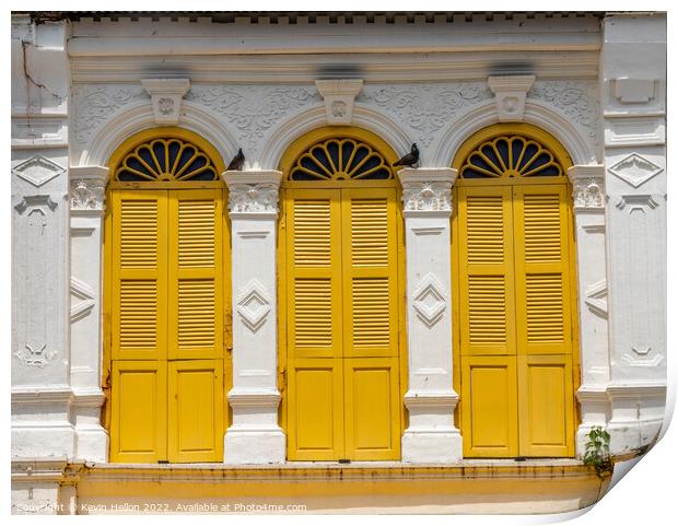 Sino Portuguese architecture windows Print by Kevin Hellon