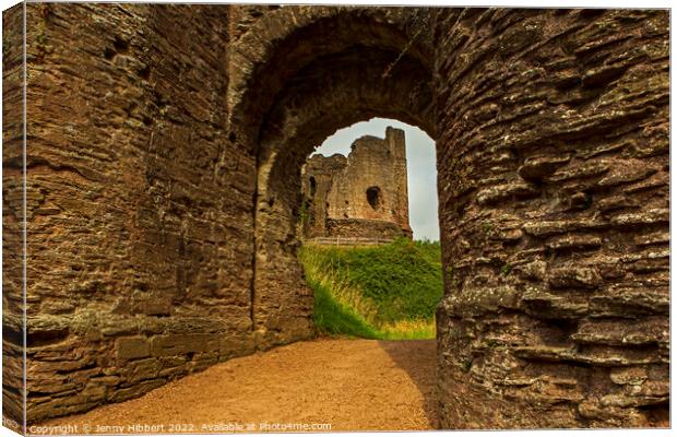 View through archway of Longtown Castle  Canvas Print by Jenny Hibbert