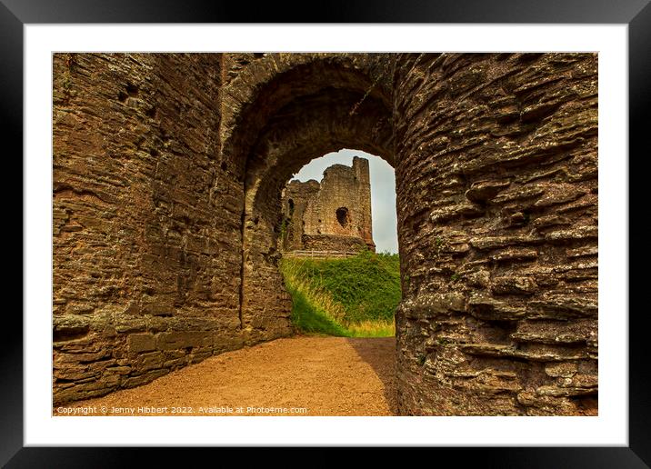 View through archway of Longtown Castle  Framed Mounted Print by Jenny Hibbert