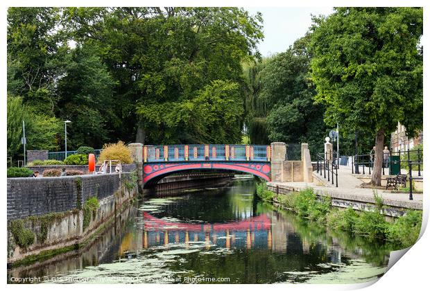 Thetford Town Bridge Crossing Little Ouse Print by GJS Photography Artist