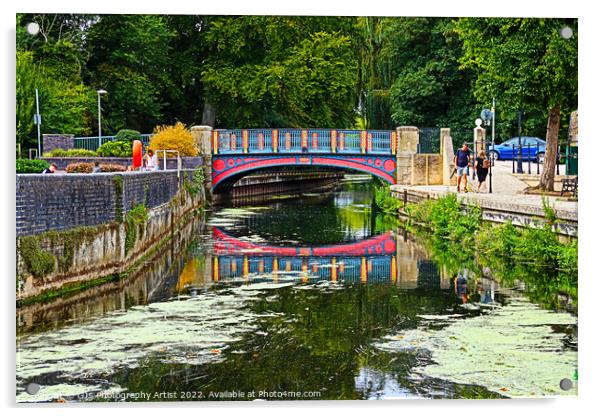 Colourful Thetford Town Bridge Acrylic by GJS Photography Artist