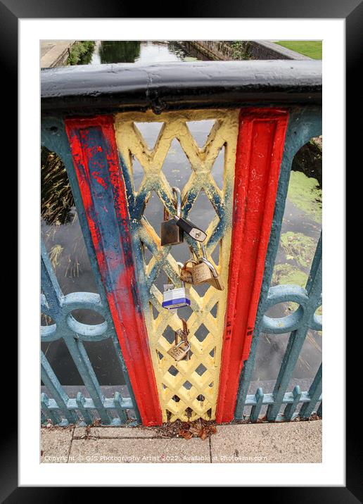 Thetford Town Bridge Lovelocks Framed Mounted Print by GJS Photography Artist