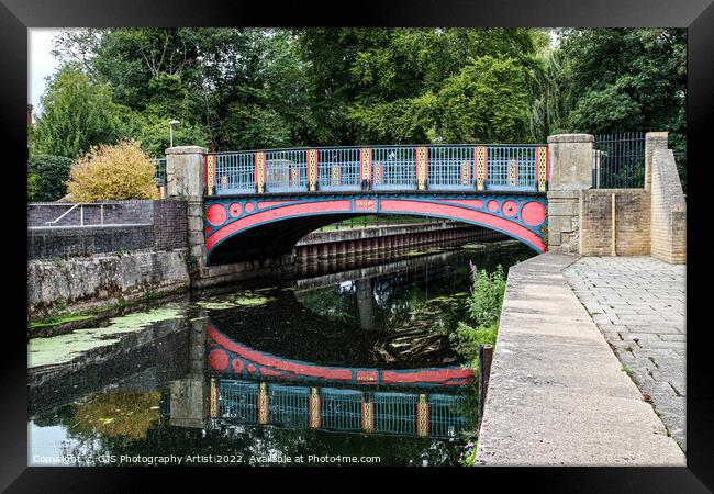 Thetford Town Bridge Waterside Framed Print by GJS Photography Artist
