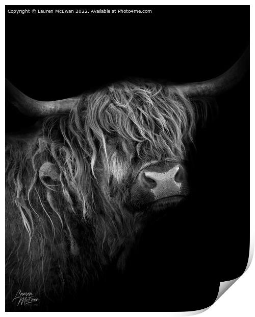 Mono Coo Portrait Print by Lauren McEwan