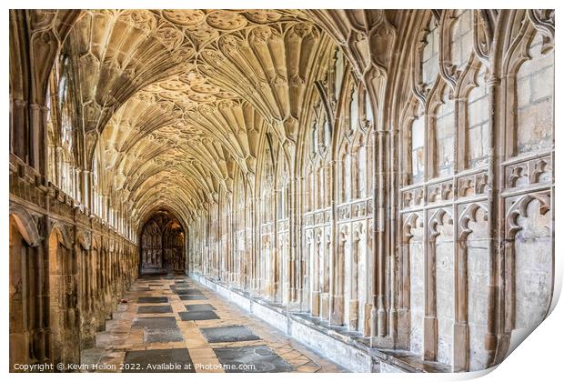 Cloisters, Gloucester Cathedral Print by Kevin Hellon