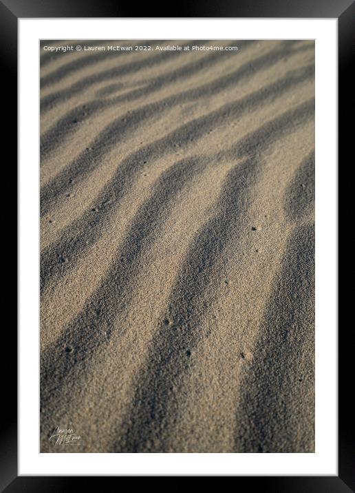 Sand Pattern 1 Framed Mounted Print by Lauren McEwan