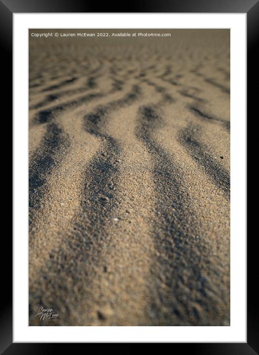 Sand Pattern 3 Framed Mounted Print by Lauren McEwan