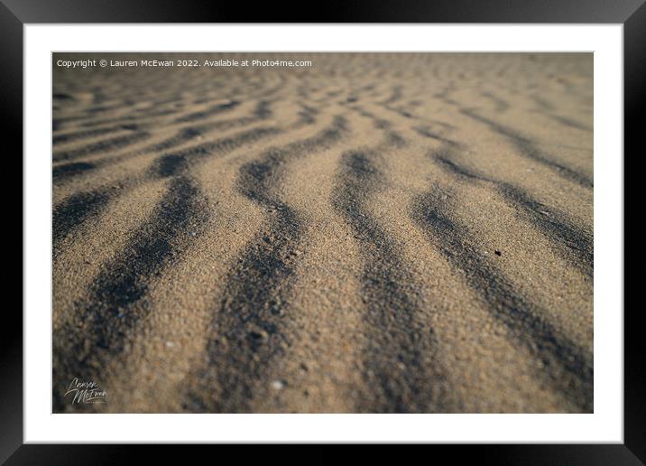 Sand Pattern 4 Framed Mounted Print by Lauren McEwan