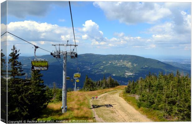 Skrzyczne Cableway and pathway, Poland Canvas Print by Paulina Sator