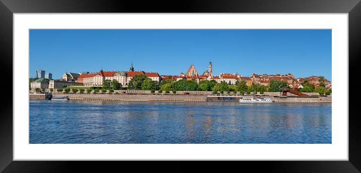 River View Panorama Of Warsaw Framed Mounted Print by Artur Bogacki